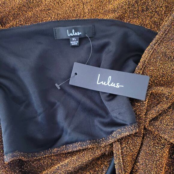 Lulus Sparks of Love Metallic Bronze Cutout Long Sleeve Midi Dress, Size XL, NWT - Picture 5 of 6